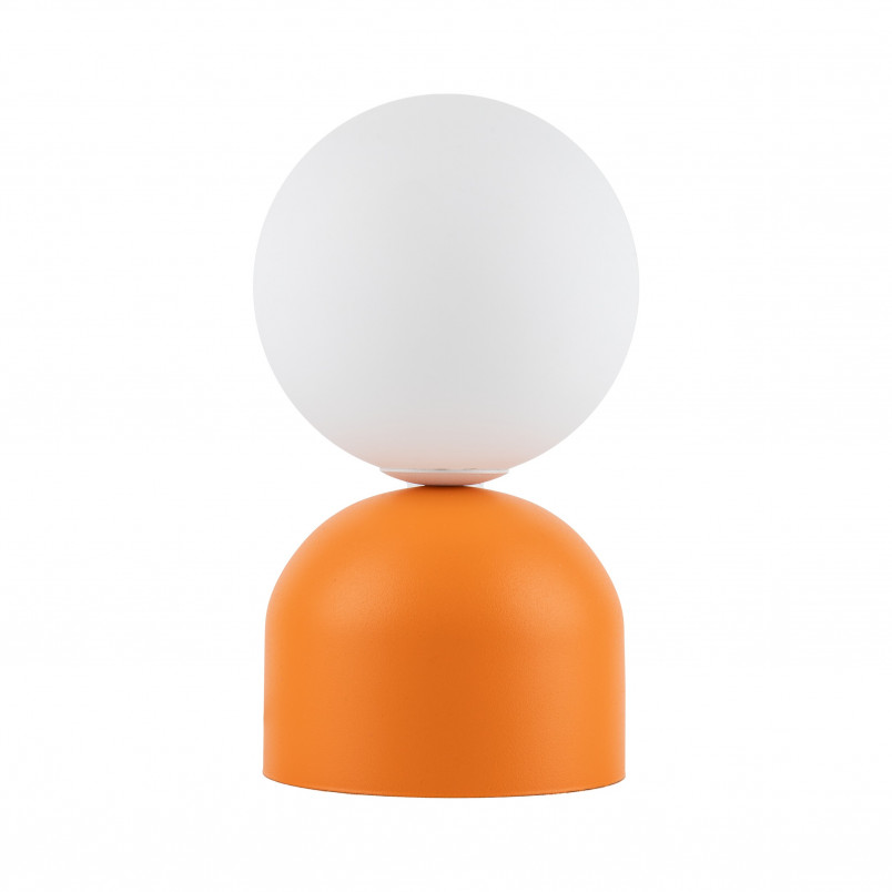 Lampa stołowa szklana kula Miki biały / pomarańczowy TK Lighting