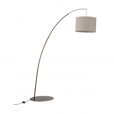 Lampa podłogowa łukowa z abażurem Moby brązowa TK Lighting