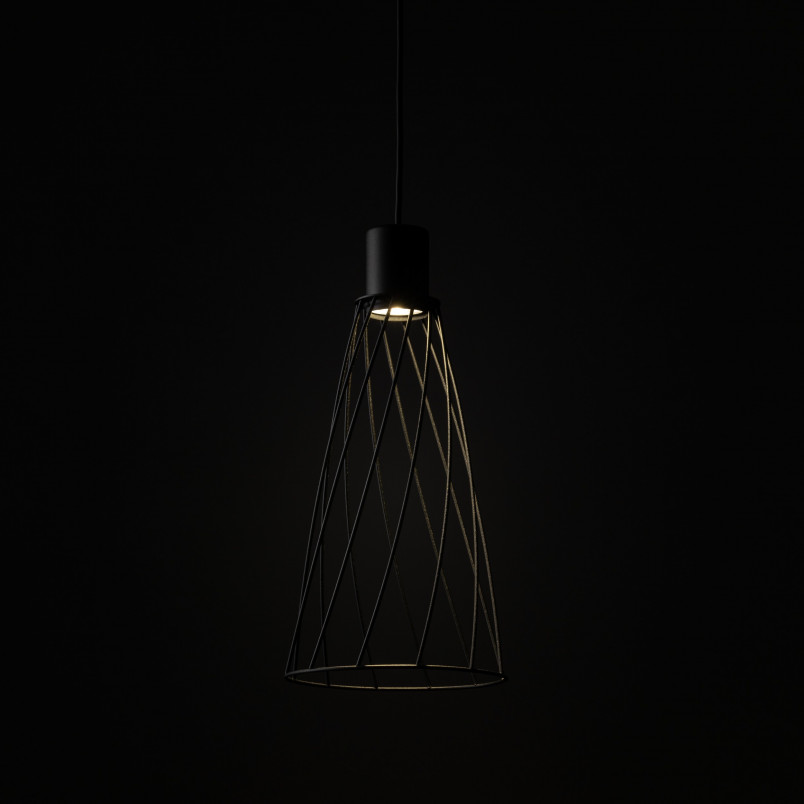 Lampa wisząca druciana Modesto 19cm czarna TK Lighting