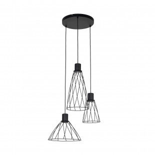 Lampa wisząca druciana potrójna Modesto 50cm czarna TK Lighting