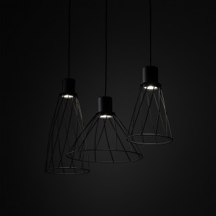 Lampa wisząca druciana potrójna na listwie Modesto 82cm czarna TK Lighting