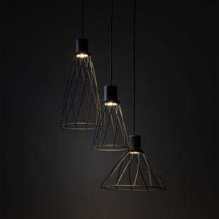 Lampa wisząca druciana potrójna Modesto 50cm czarna TK Lighting