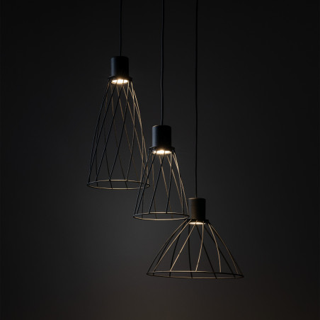 Lampa wisząca druciana potrójna Modesto 50cm czarna TK Lighting