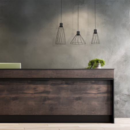 Lampa wisząca druciana potrójna na listwie Modesto 82cm czarna TK Lighting