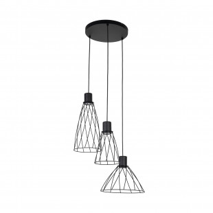 Lampa wisząca druciana potrójna Modesto 50cm czarna TK Lighting