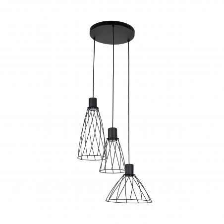Lampa wisząca druciana potrójna Modesto 50cm czarna TK Lighting
