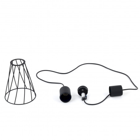 Lampa wisząca druciana Modesto 16cm czarna TK Lighting