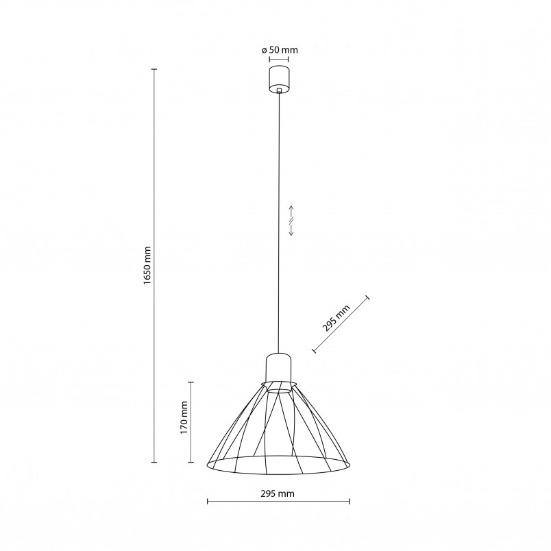 Lampa wisząca druciana Modesto 29,5cm czarna TK Lighting