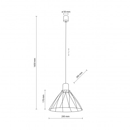 Lampa wisząca druciana Modesto 29,5cm czarna TK Lighting