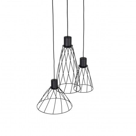 Lampa wisząca druciana potrójna Modesto 50cm czarna TK Lighting