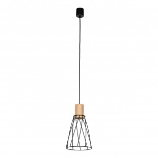 Lampa wisząca druciana Modesto Wood 16cm czarny / sosna TK Lighting