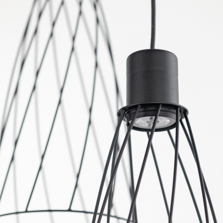 Lampa wisząca druciana potrójna Modesto 50cm czarna TK Lighting