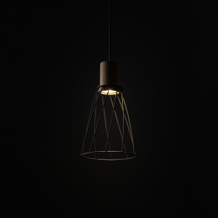 Lampa wisząca druciana Modesto Wood 16cm czarny / sosna TK Lighting
