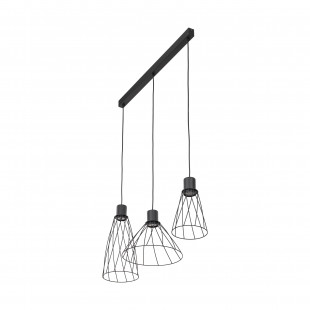 Lampa wisząca druciana potrójna na listwie Modesto 82cm czarna TK Lighting