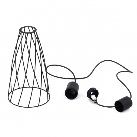 Lampa wisząca druciana Modesto 19cm czarna TK Lighting