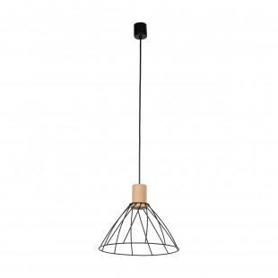 Lampa wisząca druciana Modesto Wood 29,5cm czarny / sosna TK Lighting