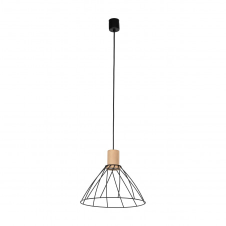 Lampa wisząca druciana Modesto Wood 29,5cm czarny / sosna TK Lighting