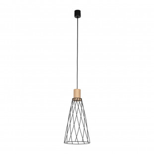 Lampa wisząca druciana Modesto Wood 19cm czarny / sosna TK Lighting