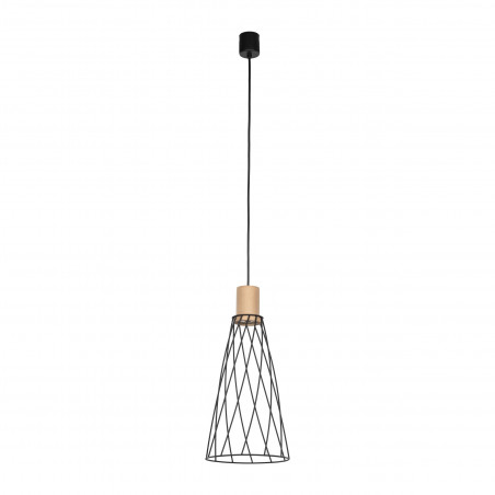 Lampa wisząca druciana Modesto Wood 19cm czarny / sosna TK Lighting