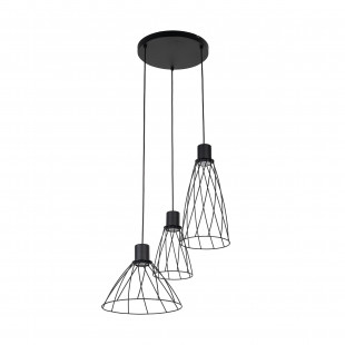 Lampa wisząca druciana potrójna Modesto 50cm czarna TK Lighting