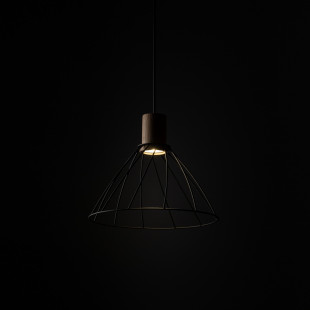 Lampa wisząca druciana Modesto Wood 29,5cm czarny / sosna TK Lighting