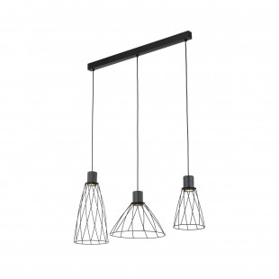 Lampa wisząca druciana potrójna na listwie Modesto 82cm czarna TK Lighting