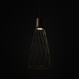 Lampa wisząca druciana Modesto Wood 19cm czarny / sosna TK Lighting