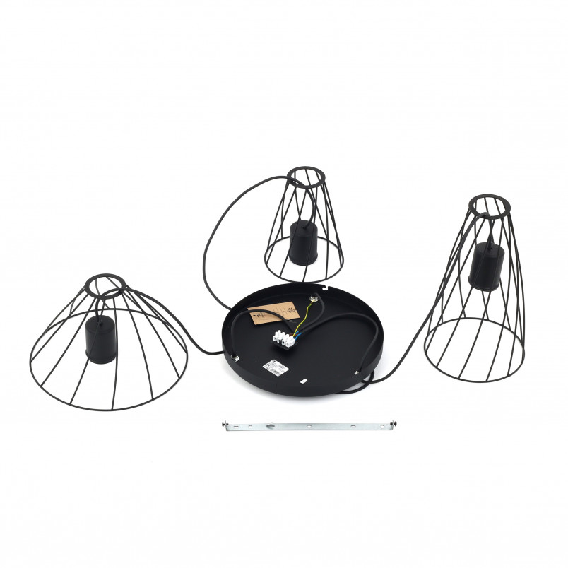 Lampa wisząca druciana potrójna Modesto 50cm czarna TK Lighting