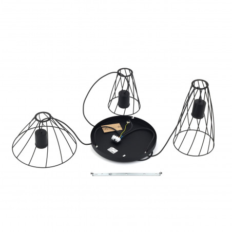 Lampa wisząca druciana potrójna Modesto 50cm czarna TK Lighting