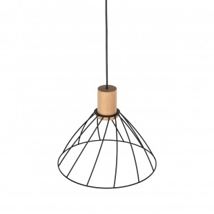 Lampa wisząca druciana Modesto Wood 29,5cm czarny / sosna TK Lighting