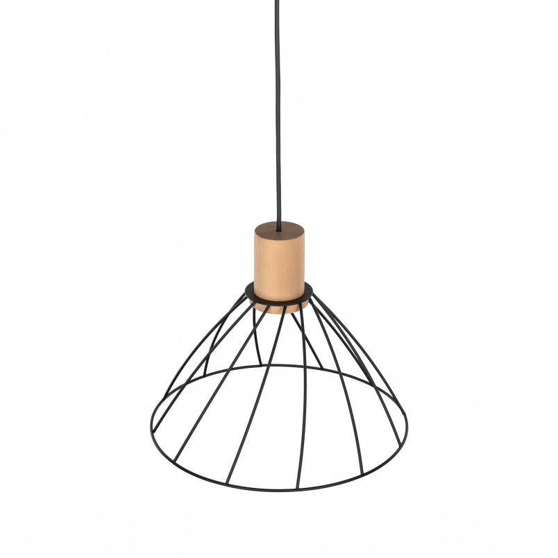 Lampa wisząca druciana Modesto Wood 29,5cm czarny / sosna TK Lighting