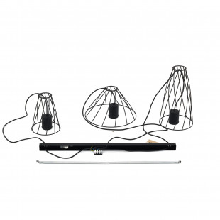 Lampa wisząca druciana potrójna na listwie Modesto 82cm czarna TK Lighting