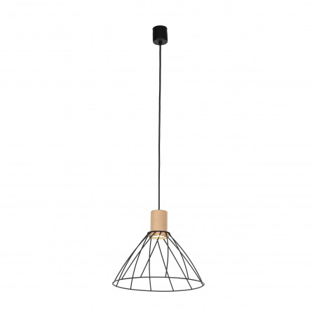Lampa wisząca druciana Modesto Wood 29,5cm czarny / sosna TK Lighting