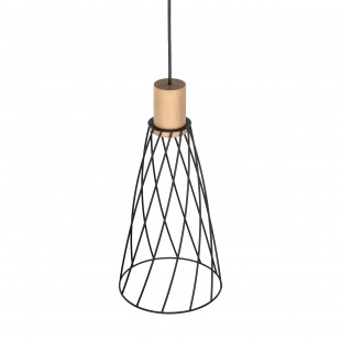 Lampa wisząca druciana Modesto Wood 19cm czarny / sosna TK Lighting