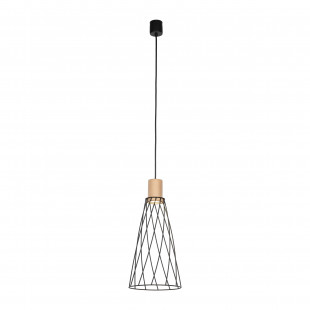 Lampa wisząca druciana Modesto Wood 19cm czarny / sosna TK Lighting
