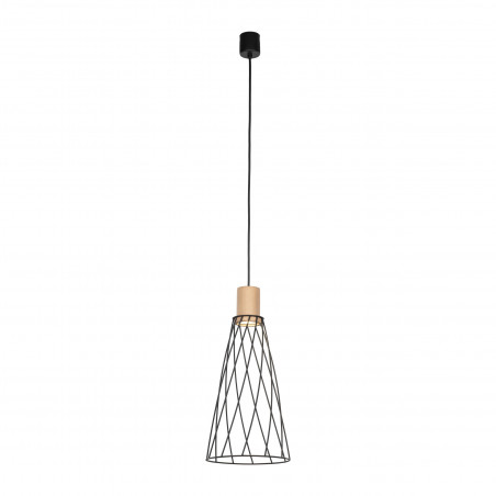 Lampa wisząca druciana Modesto Wood 19cm czarny / sosna TK Lighting