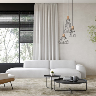 Lampa wisząca druciana potrójna Modesto Wood 50cm czarny / sosna TK Lighting