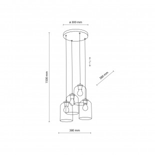 Lampa wisząca szklana Molly IV 38cm zielona TK Lighting