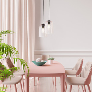 Lampa wisząca szklana Molly 14cm różowa TK Lighting