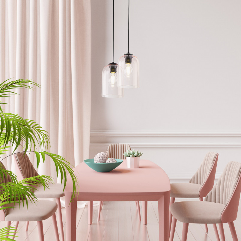 Lampa wisząca szklana Molly 14cm różowa TK Lighting