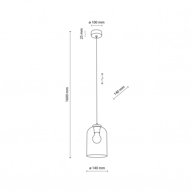 Lampa wisząca szklana Molly 14cm zielona TK Lighting