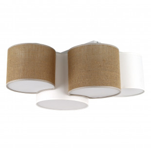 Plafon boho 4 punktowy Mona 73x45cm juta / biały TK Lighting