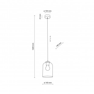 Lampa wisząca szklana Molly 14cm żółta TK Lighting