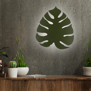 Kinkiet ścienny dekoracyjny Monstera 35cm zielony TK Lighting