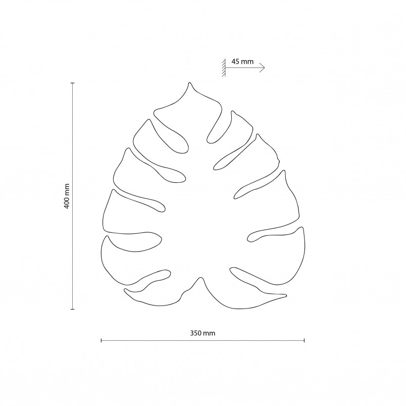 Kinkiet ścienny dekoracyjny Monstera 35cm zielony TK Lighting