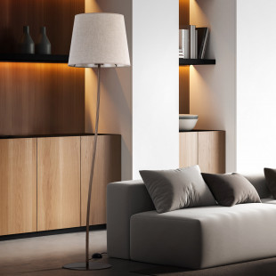 Lampa podłogowa z abażurem Nicola 150cm len / brąz TK Lighting
