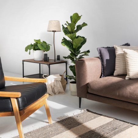 Lampa stołowa na szafkę nocną Nicola len / brąz TK Lighting