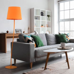 Lampa podłogowa z abażurem Nicola 150cm pomarańczowa TK Lighting