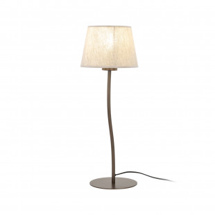 Lampa stołowa na szafkę nocną Nicola len / brąz TK Lighting