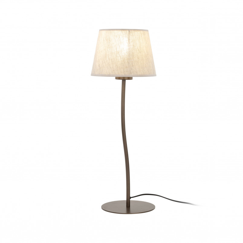 Lampa stołowa na szafkę nocną Nicola len / brąz TK Lighting